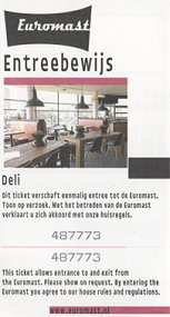 Rotterdam 24.- 27.05.2013 - Rotterdam Eintrittskarte Euromast am 24.05.2013 (001)